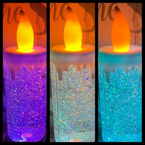 NWT 12” Swirling Glitter Color Changing Flickering Candle Globe - Picture 1 of 8
